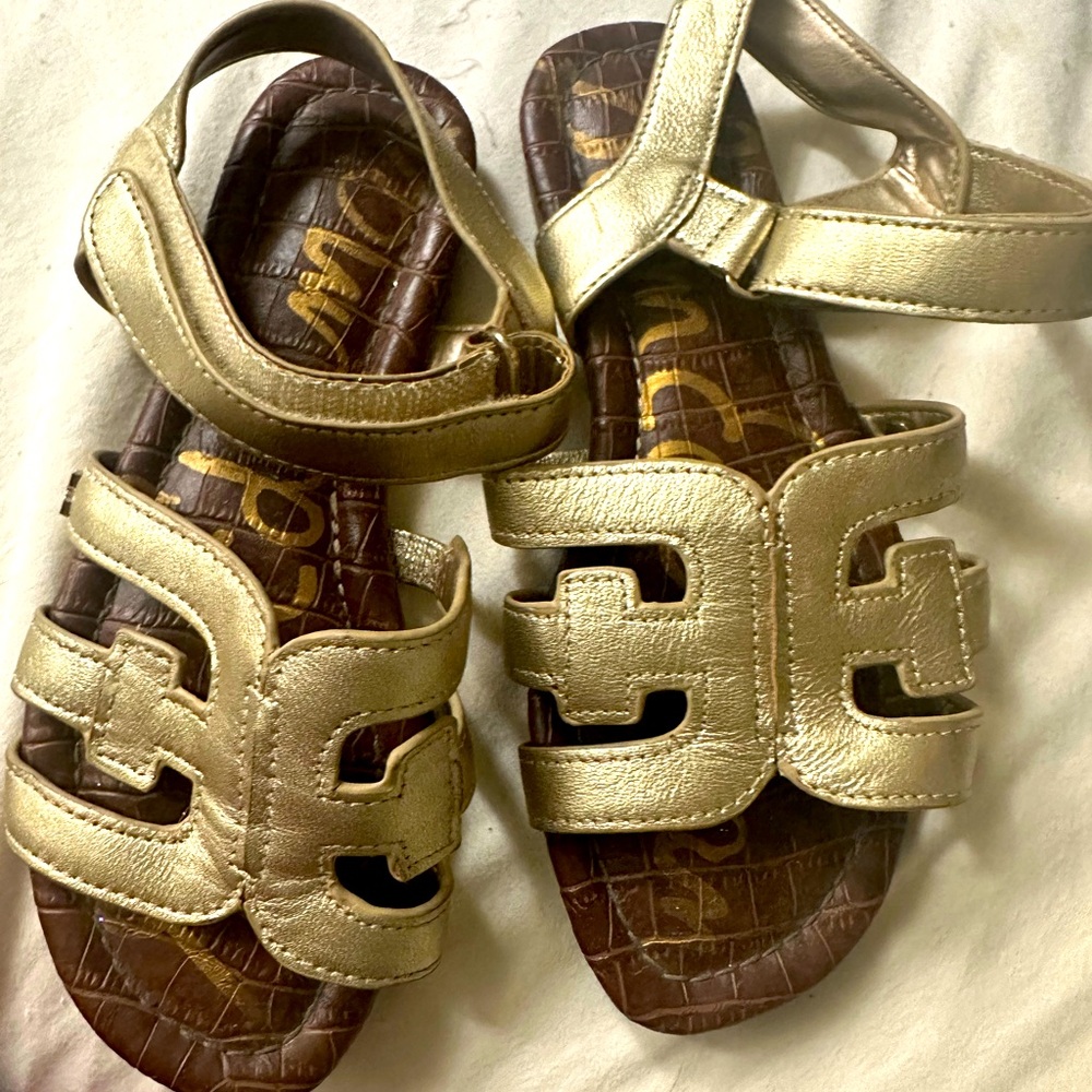 Girls Sam Edelman Gold Sandals 13M